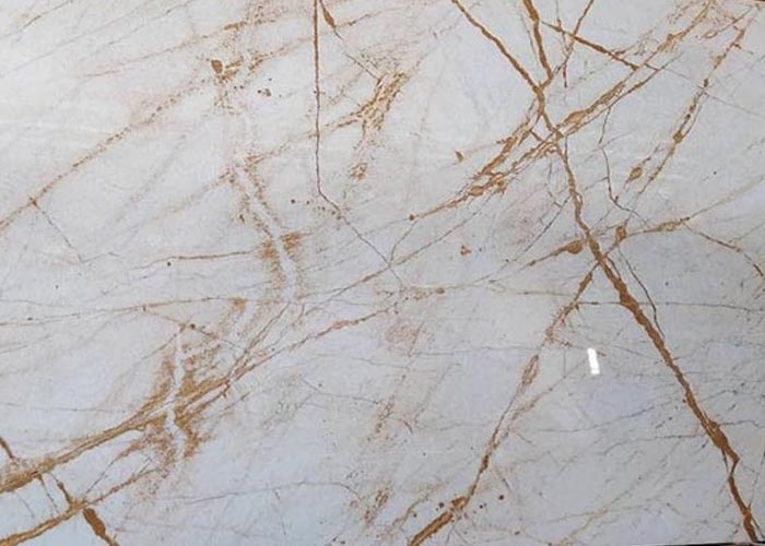 Golden white marble